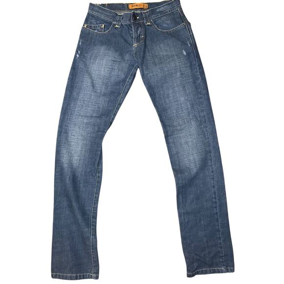 Tuken jeans 30" x 34" Button Fly Distressed Blue Jeans Made in Albanian - Rare - Picture 1 of 8